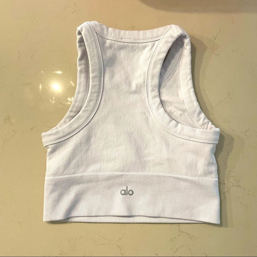 Great condition alo ribbed crop tank white S